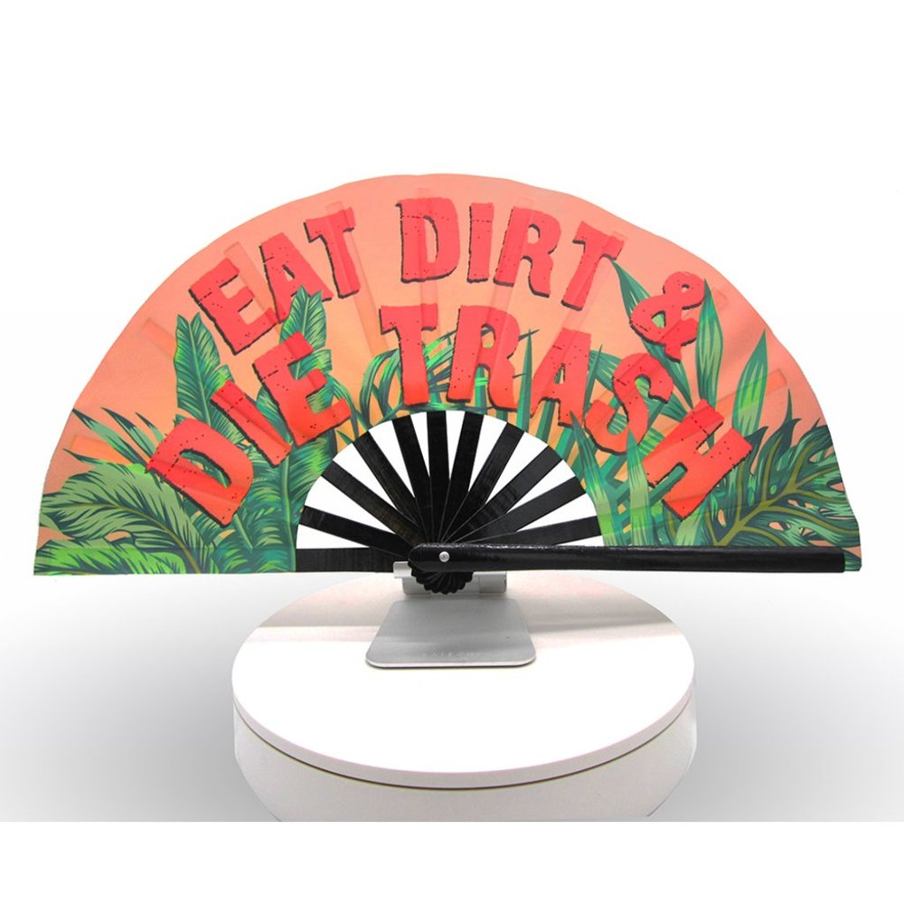 Golden Girls Eat Dirt & Die Trash Bamboo Clacker Fan
